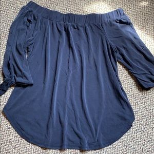 Francesca’s navy blue off the shoulder top size XS